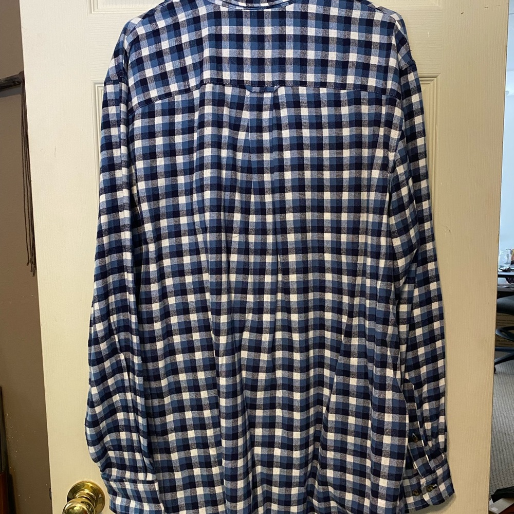 Blue flannel plaid button down